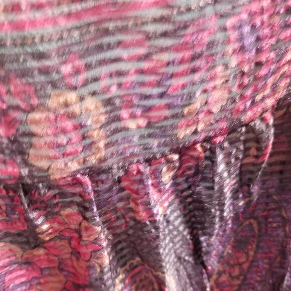 Rebecca Taylor Women's Silk Sheer Deep Pink Purple Floral Top Sz 2 - Picture 4 of 5